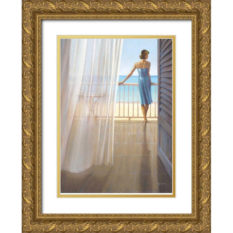 Ocean Breeze Gold Ornate Wood Framed Art Print with Double Matting by Lynch, Brent
