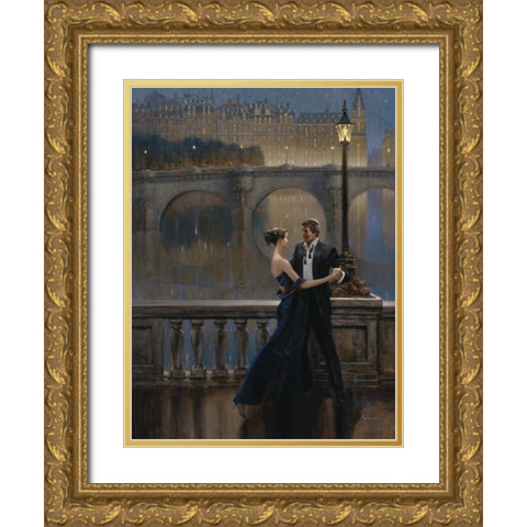 Under the Stars Gold Ornate Wood Framed Art Print with Double Matting by Lynch, Brent