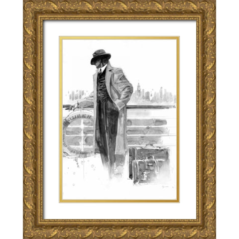 Pier 56 Study Gold Ornate Wood Framed Art Print with Double Matting by Lynch, Brent