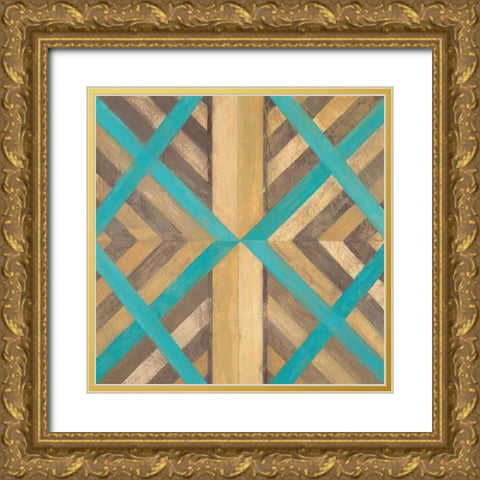 Southwestern Navajo 3 Gold Ornate Wood Framed Art Print with Double Matting by Ioco, Filippo