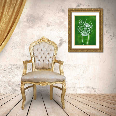 Emerald Bouquet Gold Ornate Wood Framed Art Print with Double Matting by Loco, Filippo