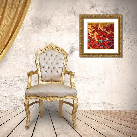 Abstract Autumn 2 Gold Ornate Wood Framed Art Print with Double Matting by J., Charles