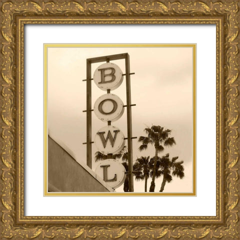 Bowl Sign Gold Ornate Wood Framed Art Print with Double Matting by Robertson, Walter