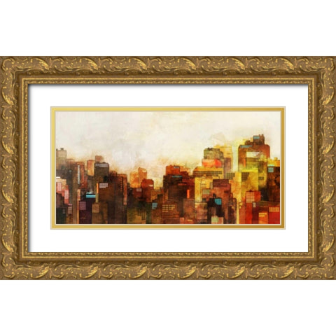 Morning Skyline Gold Ornate Wood Framed Art Print with Double Matting by Roko, Ken