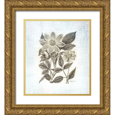 Farmhouse Botanical 4 Gold Ornate Wood Framed Art Print with Double Matting by James, Christopher