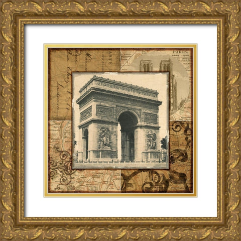Paris Arch Gold Ornate Wood Framed Art Print with Double Matting by Studio Voltaire