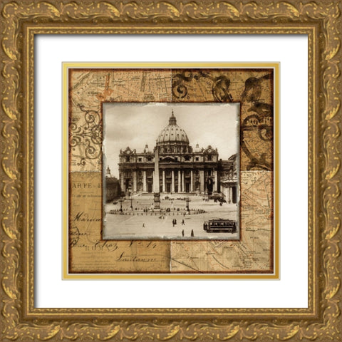 Vatican Dome Gold Ornate Wood Framed Art Print with Double Matting by Studio Voltaire