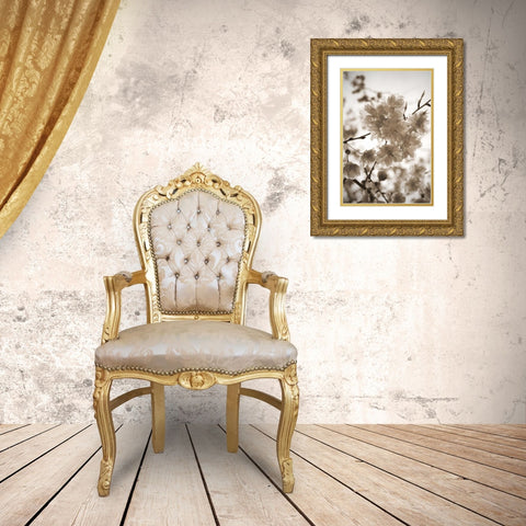 Blossom Twig 1 Gold Ornate Wood Framed Art Print with Double Matting by Semenza, Marlana