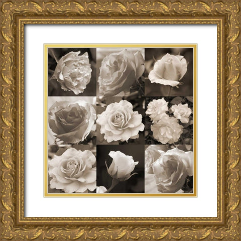 Rose Collection Gold Ornate Wood Framed Art Print with Double Matting by Semenza, Marlana