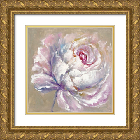 Over-sized Flower Gold Ornate Wood Framed Art Print with Double Matting by Andy