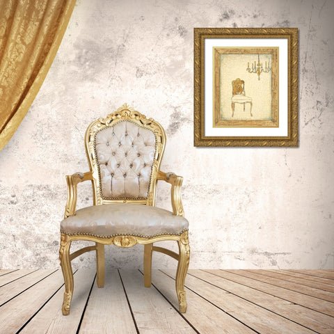 Sitting Pretty Gold Ornate Wood Framed Art Print with Double Matting by Studio