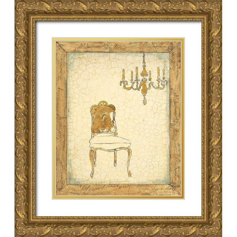 Sitting Pretty Gold Ornate Wood Framed Art Print with Double Matting by Studio