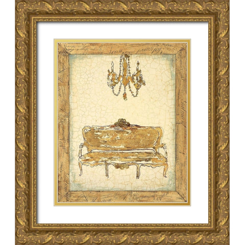 Divine Recline Gold Ornate Wood Framed Art Print with Double Matting by Studio