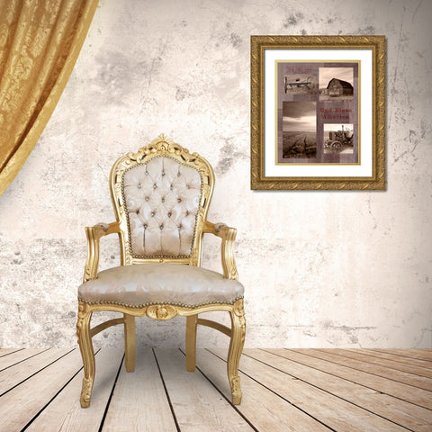 God Bless America Gold Ornate Wood Framed Art Print with Double Matting by Appleman, Sam