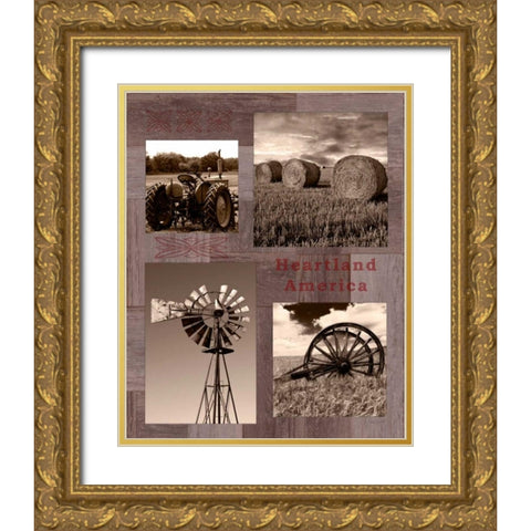Heartland America Gold Ornate Wood Framed Art Print with Double Matting by Appleman, Sam