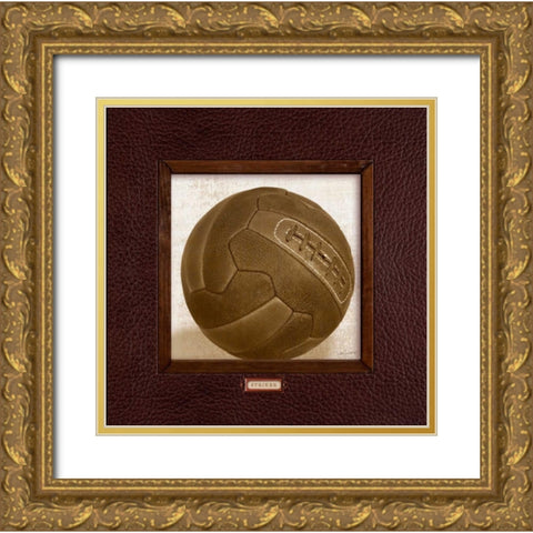 Vintage Soccer Gold Ornate Wood Framed Art Print with Double Matting by Appleman, Sam