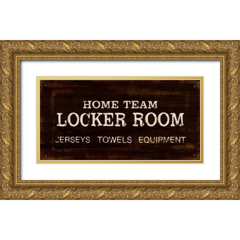 Vintage Locker Room Gold Ornate Wood Framed Art Print with Double Matting by Appleman, Sam