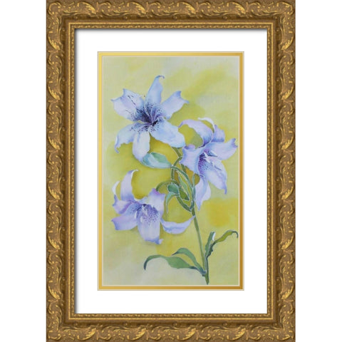 Floral  Gold Ornate Wood Framed Art Print with Double Matting by Mayskaya, Alisa