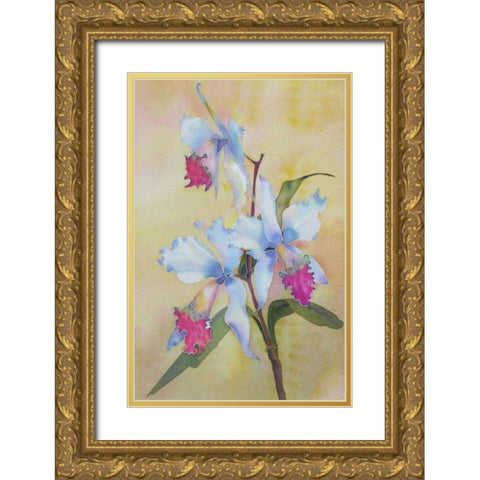 Floral Gold Ornate Wood Framed Art Print with Double Matting by Mayskaya, Alisa