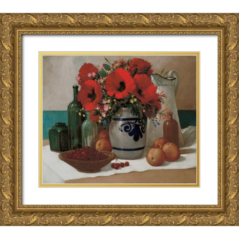 Stillife  Gold Ornate Wood Framed Art Print with Double Matting by van Rooijen, Carel