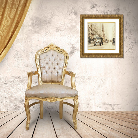 Old street usa Gold Ornate Wood Framed Art Print with Double Matting by Denis, E