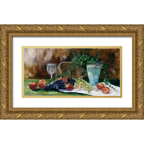 Breakfast grapes Gold Ornate Wood Framed Art Print with Double Matting by Withaar, Rian