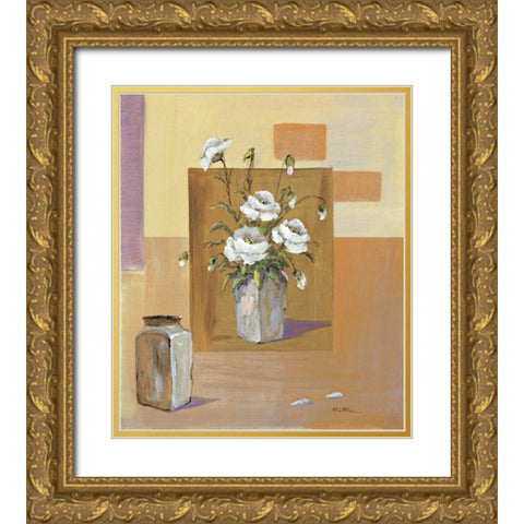 Say it with flowers I Gold Ornate Wood Framed Art Print with Double Matting by Schottler, Katharina