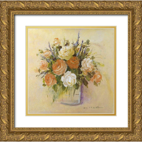 Tradition bouqet I Gold Ornate Wood Framed Art Print with Double Matting by Schottler, Katharina