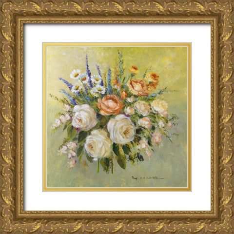 Tradition bouqet III Gold Ornate Wood Framed Art Print with Double Matting by Schottler, Katharina