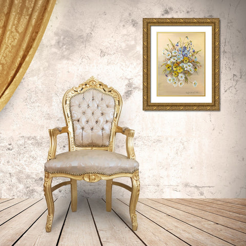 Roadside bouquet I Gold Ornate Wood Framed Art Print with Double Matting by Schottler, Katharina