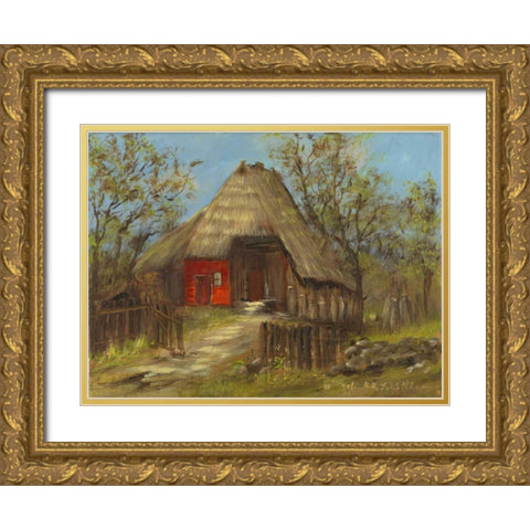 Old farmershouse II Gold Ornate Wood Framed Art Print with Double Matting by Schottler, Katharina
