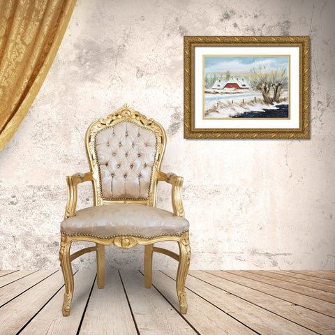 Winter I Gold Ornate Wood Framed Art Print with Double Matting by Schottler, Katharina