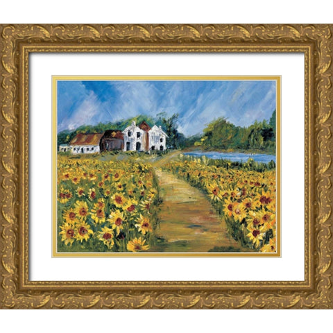 View at the malthouse Gold Ornate Wood Framed Art Print with Double Matting by Cruysberg, Marijke