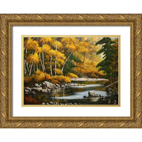 Prishla Oseny Gold Ornate Wood Framed Art Print with Double Matting by Vlagyislav, Najgyonov