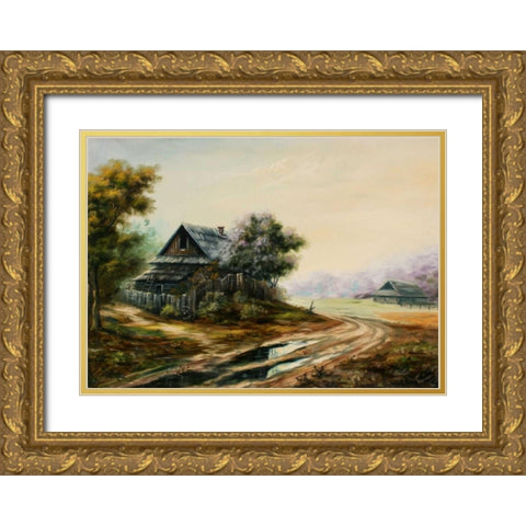 Zabroshunij Danik Gold Ornate Wood Framed Art Print with Double Matting by Vlagyislav, Najgyonov