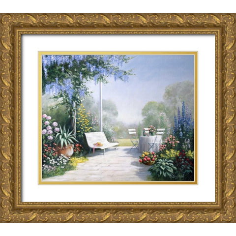 Summer silence Gold Ornate Wood Framed Art Print with Double Matting by Motz, Peter