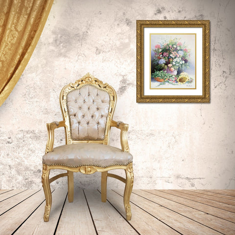 Seasons warmth Gold Ornate Wood Framed Art Print with Double Matting by Motz, Peter