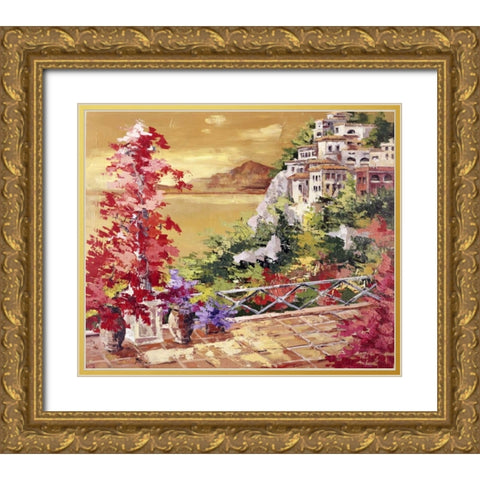 Colori caldi sul golfo Gold Ornate Wood Framed Art Print with Double Matting by di Viccaro, Roberto