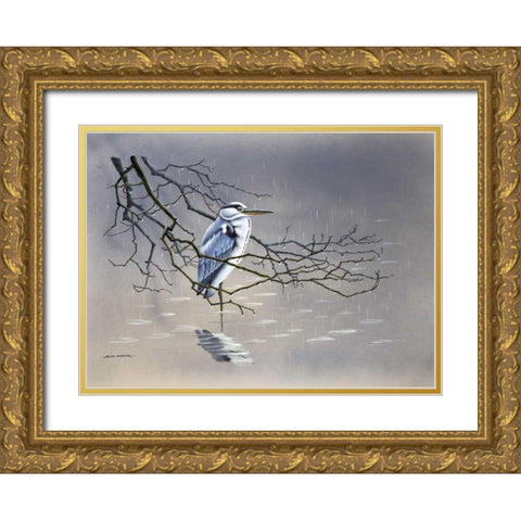 Birdy I Gold Ornate Wood Framed Art Print with Double Matting by Weenink, Ruud