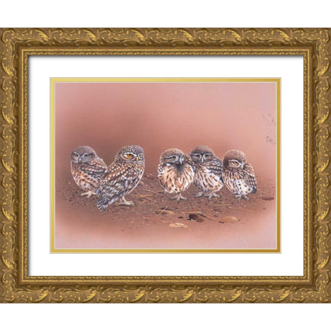 Birdy II Gold Ornate Wood Framed Art Print with Double Matting by Weenink, Ruud