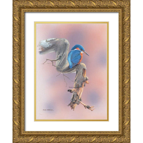 Birdy III Gold Ornate Wood Framed Art Print with Double Matting by Weenink, Ruud