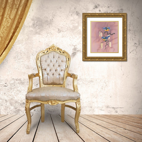 Birdy IV Gold Ornate Wood Framed Art Print with Double Matting by Weenink, Ruud