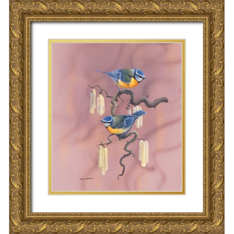 Birdy IV Gold Ornate Wood Framed Art Print with Double Matting by Weenink, Ruud