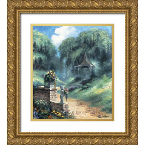 Backgarden II Gold Ornate Wood Framed Art Print with Double Matting by Withaar, Reint