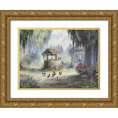 The well Gold Ornate Wood Framed Art Print with Double Matting by Withaar, Reint