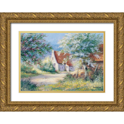 Scent of blossom Gold Ornate Wood Framed Art Print with Double Matting by Withaar, Reint
