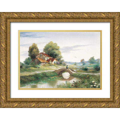 The bridge Gold Ornate Wood Framed Art Print with Double Matting by Withaar, Reint