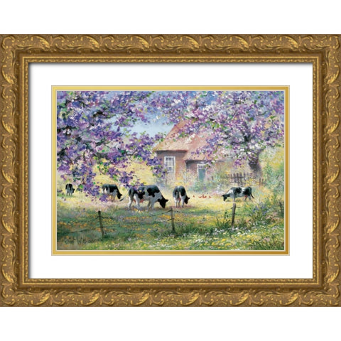 Over the country Gold Ornate Wood Framed Art Print with Double Matting by Withaar, Reint