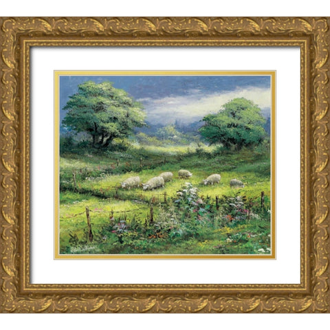 Peaceful sight Gold Ornate Wood Framed Art Print with Double Matting by Withaar, Reint