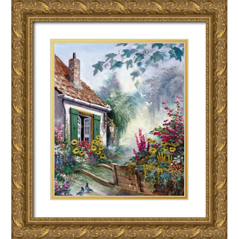 The blossomming barrow Gold Ornate Wood Framed Art Print with Double Matting by Withaar, Reint